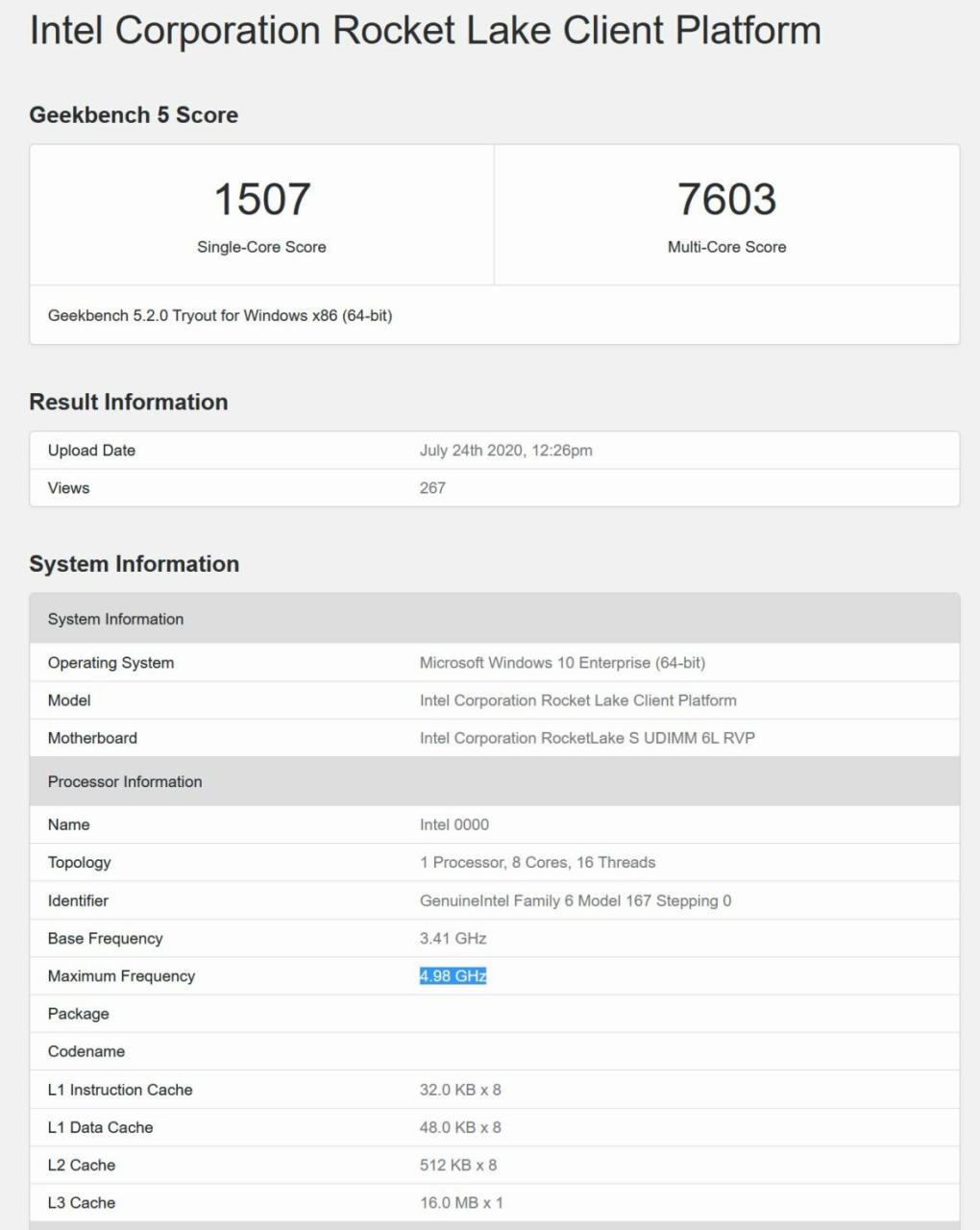 具有主要新架构的英特尔Rocket Lake CPU将提升至5.0 GHz