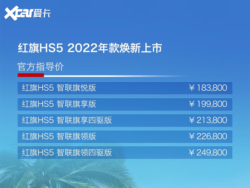 新款红旗H5/HS5/HS7上市