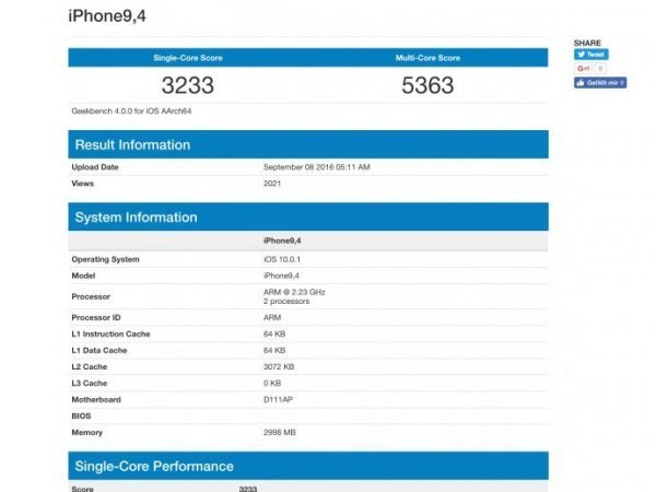 iPhone  7 Plus硬件曝光：CPU主频2.23GHz3GB内存的照片 - 2