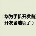 华为手机开发者选项为什么没有了（华为升级后为什么没有开发者选项了）