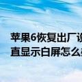 苹果6恢复出厂设置后白苹果（我的6p还原出厂设置之后一直显示白屏怎么办）