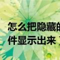 怎么把隐藏的文件显示回来（怎么把隐藏的文件显示出来）