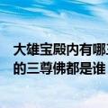 大雄宝殿内有哪三尊佛求什么（一般佛教寺庙里大雄宝殿里的三尊佛都是谁）