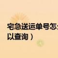 宅急送运单号怎么查询（宅急送除了运单号还有什么办法可以查询）