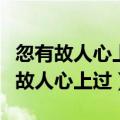 忽有故人心上过回首山河已是秋的意思（忽有故人心上过）