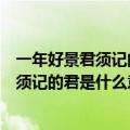 一年好景君须记的君是什么意思相当于现在的（一年好景君须记的君是什么意思）