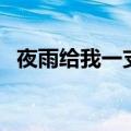 夜雨给我一支烟演员表（夜雨给我一支烟）