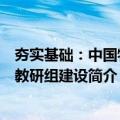 夯实基础：中国特色教研组建设（关于夯实基础：中国特色教研组建设简介）