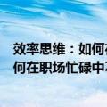 效率思维：如何在职场忙碌中不慌不乱（关于效率思维：如何在职场忙碌中不慌不乱简介）