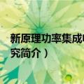 新原理功率集成电路的研究（关于新原理功率集成电路的研究简介）