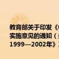 教育部关于印发《中小学教师继续教育工程方案 1999—2002年》及其实施意见的通知（关于教育部关于印发《中小学教师继续教育工程方案 1999—2002年》及其实施意见的通知简介）