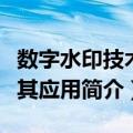 数字水印技术及其应用（关于数字水印技术及其应用简介）