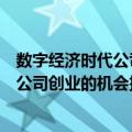 数字经济时代公司创业的机会把握之道（关于数字经济时代公司创业的机会把握之道简介）