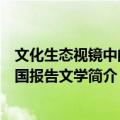 文化生态视镜中的中国报告文学（关于文化生态视镜中的中国报告文学简介）