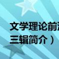 文学理论前沿 第三辑（关于文学理论前沿 第三辑简介）