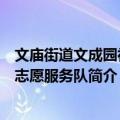 文庙街道文成园社区志愿服务队（关于文庙街道文成园社区志愿服务队简介）