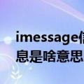 imessage信息是什么意思啊（imessage信息是啥意思啊）