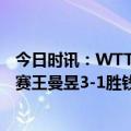 今日时讯：WTT澳门冠军赛王楚钦晋级四强 WTT澳门冠军赛王曼昱3-1胜钱天一晋级4强