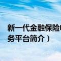 新一代金融保险电子商务平台（关于新一代金融保险电子商务平台简介）