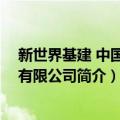 新世界基建 中国投资有限公司（关于新世界基建 中国投资有限公司简介）