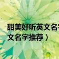 甜美好听英文名字女生简单气质（女生简单气质甜美好听英文名字推荐）