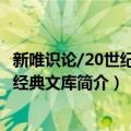 新唯识论/20世纪佛学经典文库（关于新唯识论/20世纪佛学经典文库简介）