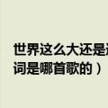 世界这么大还是遇见你是什么歌（世界这么大还是遇见你歌词是哪首歌的）