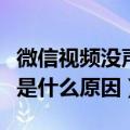 微信视频没声音是怎么回事（微信视频没声音是什么原因）