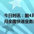 今日时讯：前4月邮政行业寄递业务量累计完成468.0亿件 4月全国快递业务量同比增36.4%