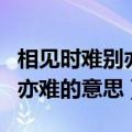 相见时难别亦难啥意思（怎么理解相见时难别亦难的意思）