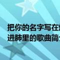 把你的名字写在烟上吸进肺里歌词（把你的名字写在烟上吸进肺里的歌曲简介）