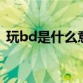 玩bd是什么意思啊（玩bd到底是什么意思）