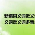 新编同义词近义词反义词多音多义词典（关于新编同义词近义词反义词多音多义词典简介）