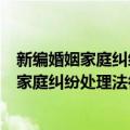 新编婚姻家庭纠纷处理法律依据与案例评析（关于新编婚姻家庭纠纷处理法律依据与案例评析简介）