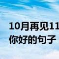 10月再见11月你好语录（关于10月再见11月你好的句子）