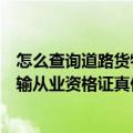 怎么查询道路货物运输从业资格证是真伪（查询道路货物运输从业资格证真伪方法）