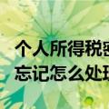 个人所得税密码忘记怎么办（个人所得税密码忘记怎么处理）