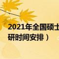 2021年全国硕士研究生招生考试各科目时间安排（2021考研时间安排）