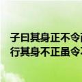 子曰其身正不令而行其身不正虽令不从（子曰其身正不令而行其身不正虽令不从的意思）