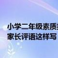 小学二年级素质报告单家长希望怎么写（二年级素质报告单家长评语这样写）