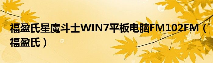 福盈氏星魔斗士WIN7平板电脑FM102FM（福盈氏）