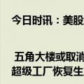 今日时讯：美股盘前要点 | 五角大楼或取消英特尔高达25亿美元芯片补贴 特斯拉德国超级工厂恢复生产