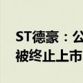 ST德豪：公司股票存在可能因股价低于面值被终止上市