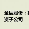 金辰股份：拟100万美元在新加坡设立境外全资子公司