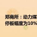 郑商所：动力煤期货2506合约交易保证金标准为50% 涨跌停板幅度为10%