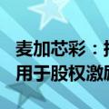 麦加芯彩：拟以3500万至7000万元回购股份用于股权激励