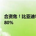 合资危！比亚迪李云飞：未来两年中国汽车品牌市占率会到80%