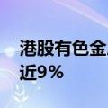 港股有色金属概念震荡走低 中国白银集团跌近9%