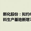 新化股份：拟约6000万元投建宁夏新化化工有限公司合成香料生产基地新增7155吨/年产品建设项目