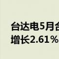 台达电5月合并营收350.8亿元新台币，同比增长2.61％